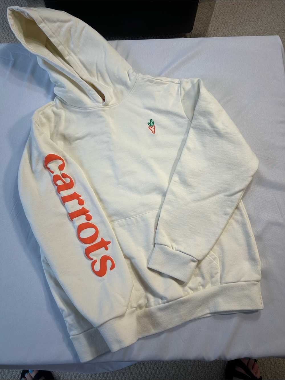 Kids Carrots by Anwar Carrots Cream Hoodie with Orange Logo
